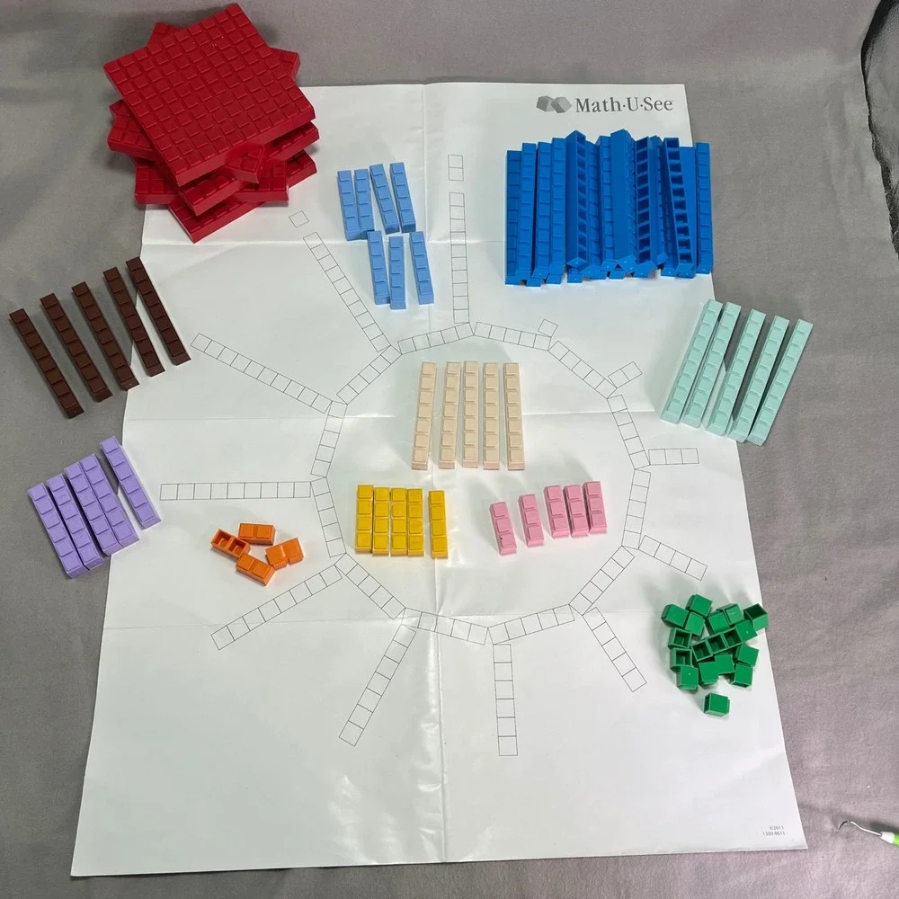 Math-U-See Integer Block Kit Manipulatives Homeschool Educational Unifix Cubes